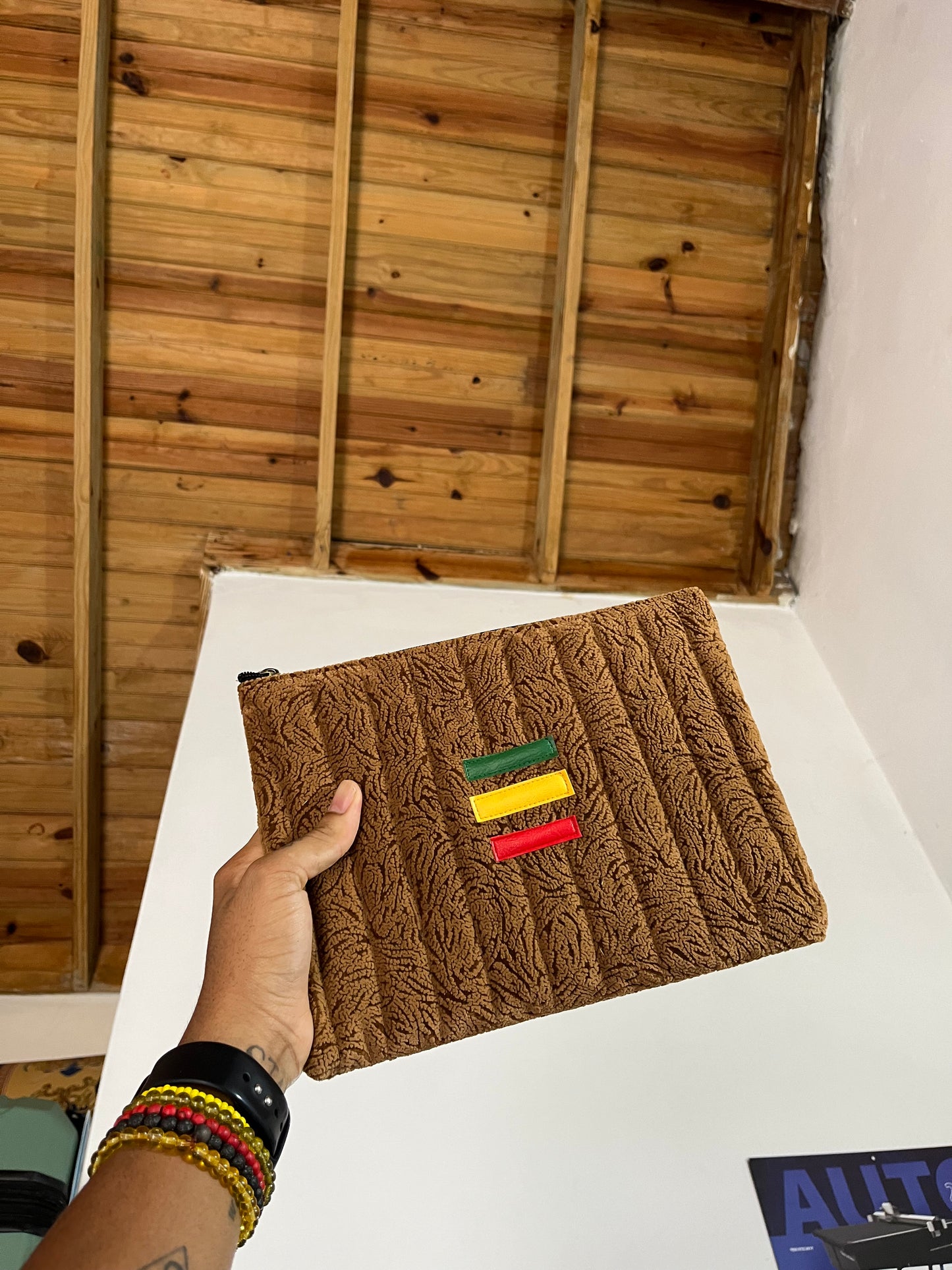 SANKOFA IPAD POUCH: Brown Reggae Edition