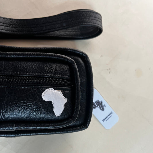 Warrior Belt Bag | BLACK with white map of Africa  (Pre-order)