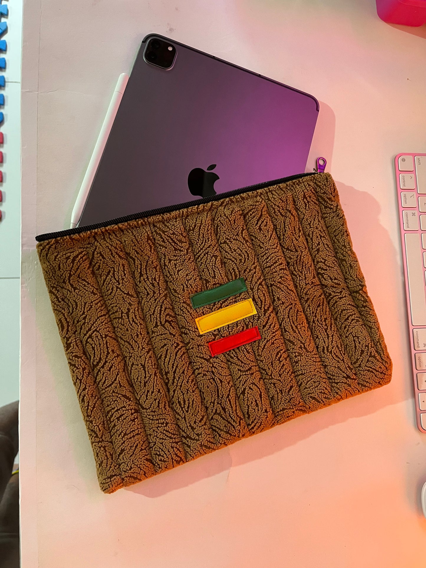 SANKOFA IPAD POUCH: Brown Reggae Edition