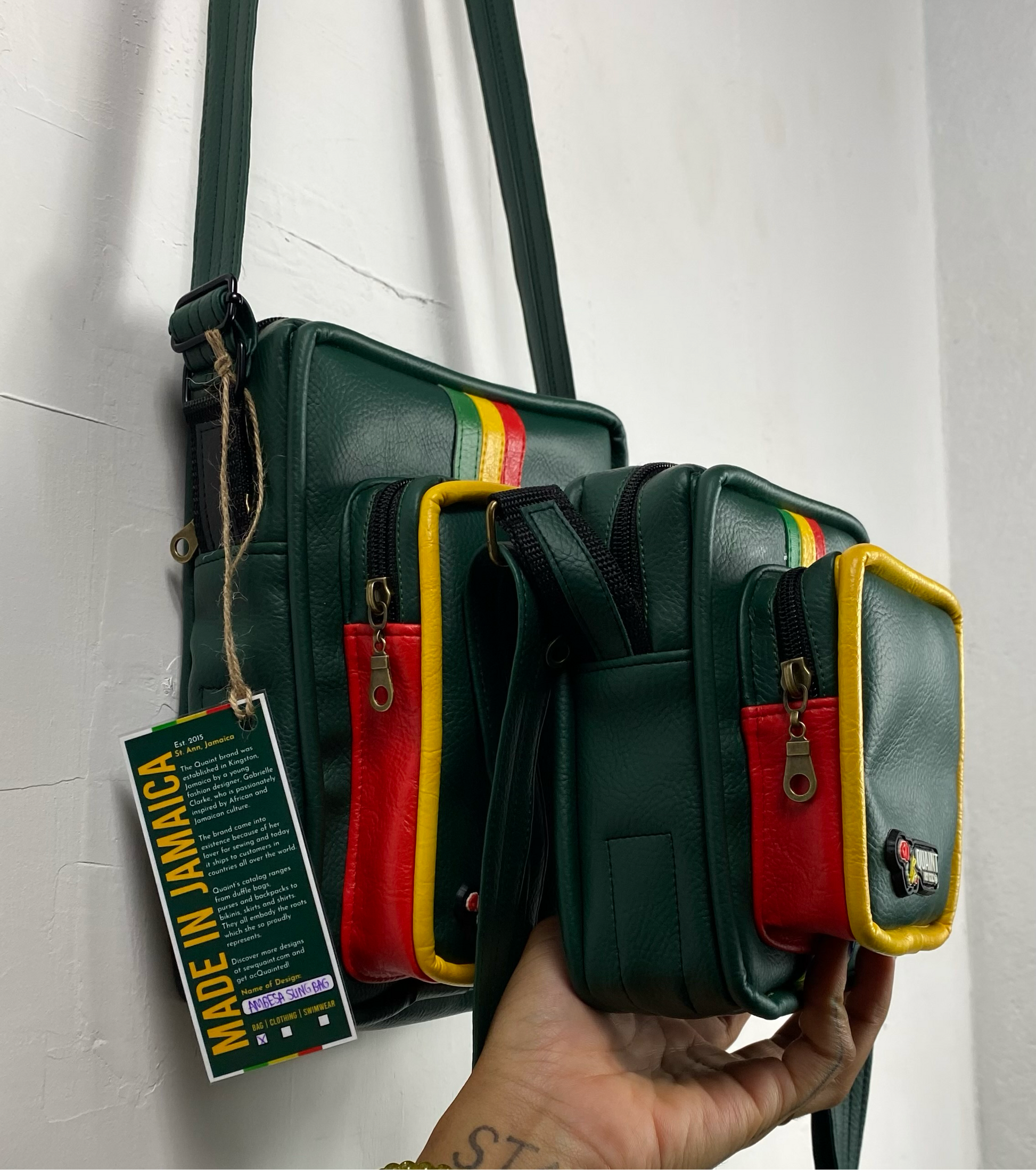 slow fashion clothes, ethical fashion, handmade fashion, backpack, book bag, handmade backpack, reggae backpack, leatherette bag, bag made in jamaica, caribbean products, sew quaint, quaint bags 