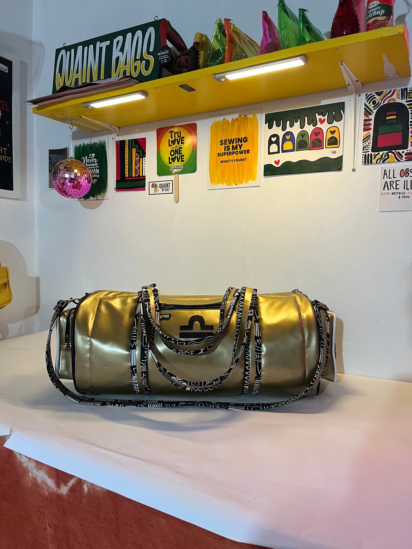 TIME CAPSULE DUFFLE BAG: Gold