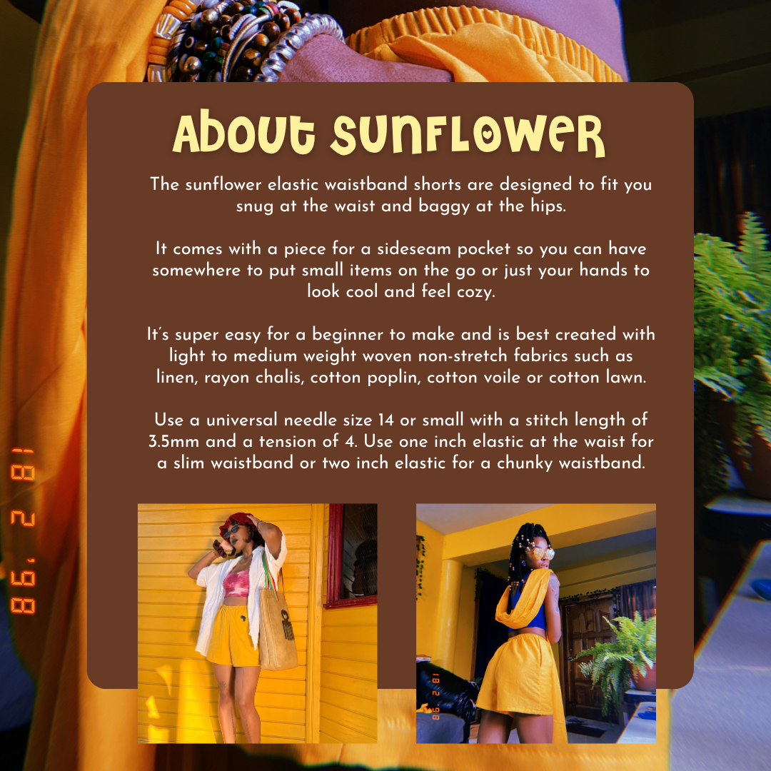 Sunflower Shorts Sewing Pattern
