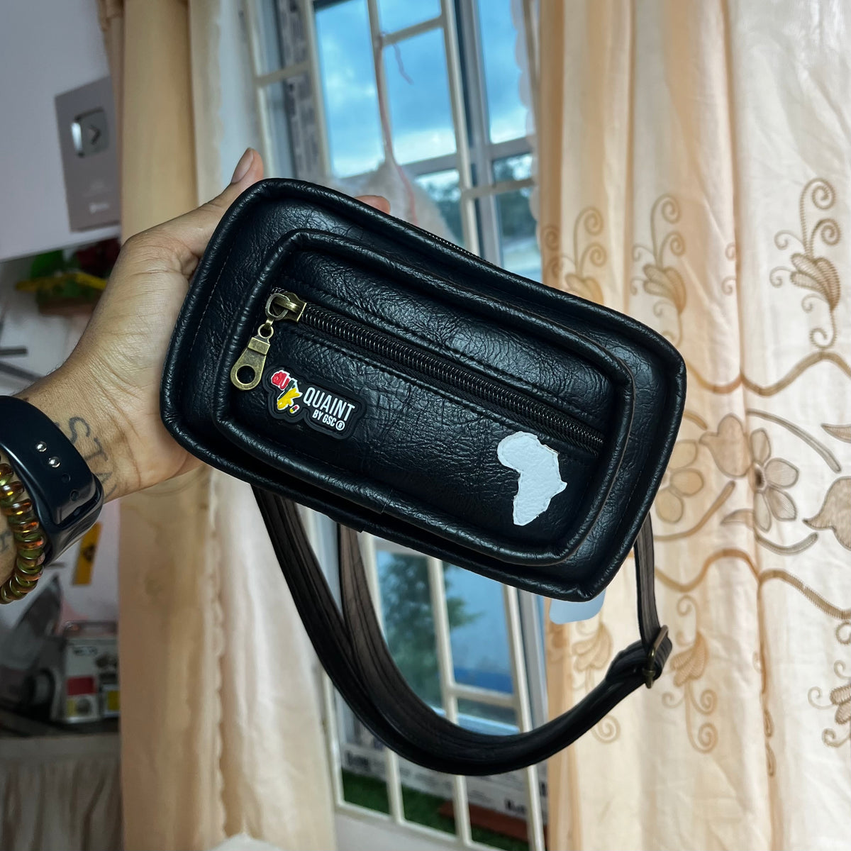 Warrior Belt Bag | BLACK with white map of Africa  (Pre-order)