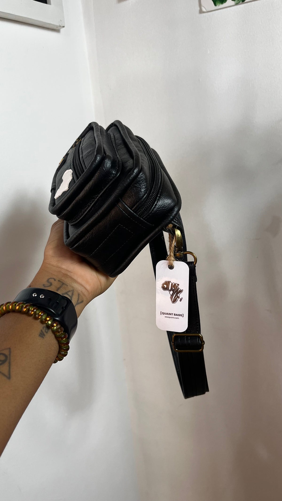 Warrior Belt Bag | BLACK with white map of Africa  (Pre-order)